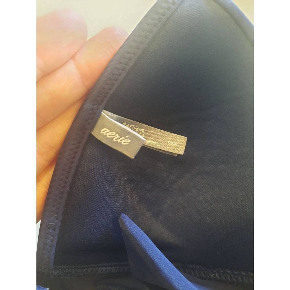 Aerie size S Perky Triangle Bikini Top Navy Blue - Picture 3 of 4